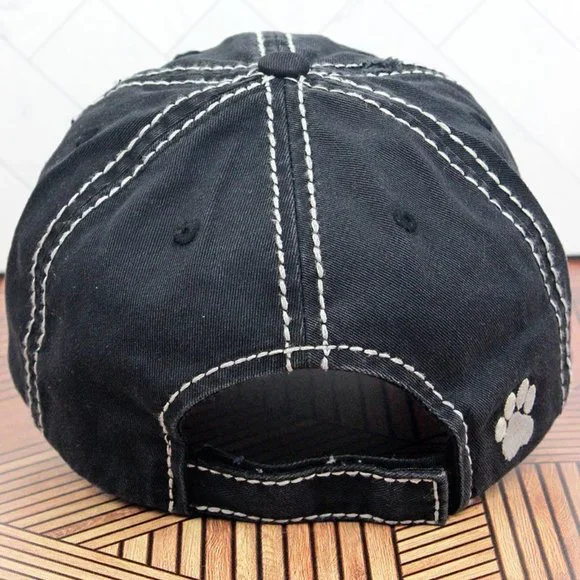 DISTRESSED BLACK PATRIOTIC PAW PRINT CAP - Picture 2 of 4